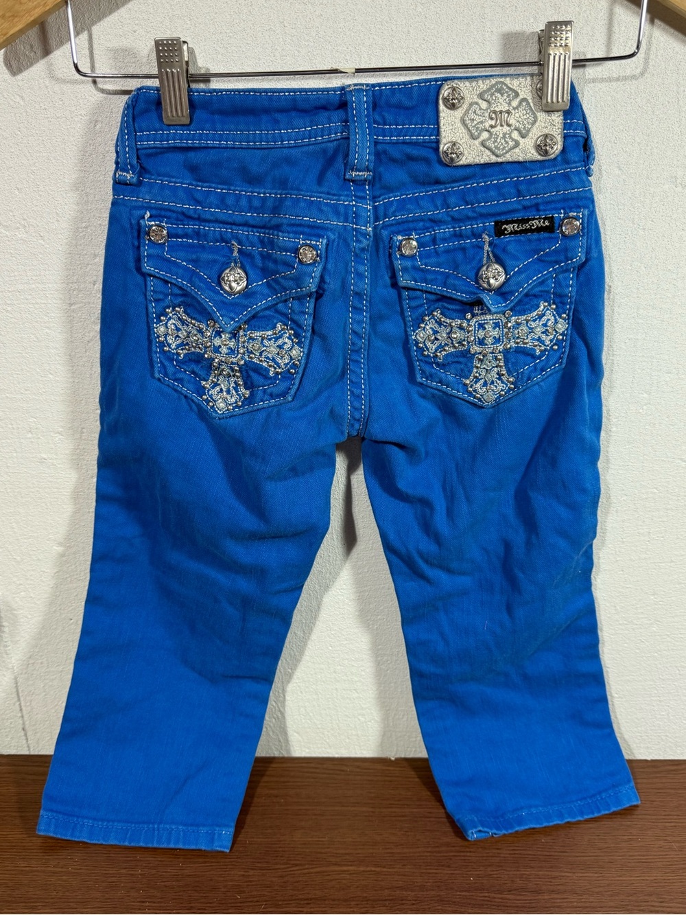 Miss Me Girls Royal Blue Capris Size 7
